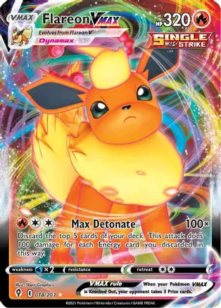 Flareon VMAX #018/203 - Evolving Skies Pokémon TCG single card