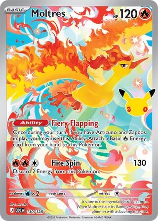 Moltres #130/128 - 30th Celebration