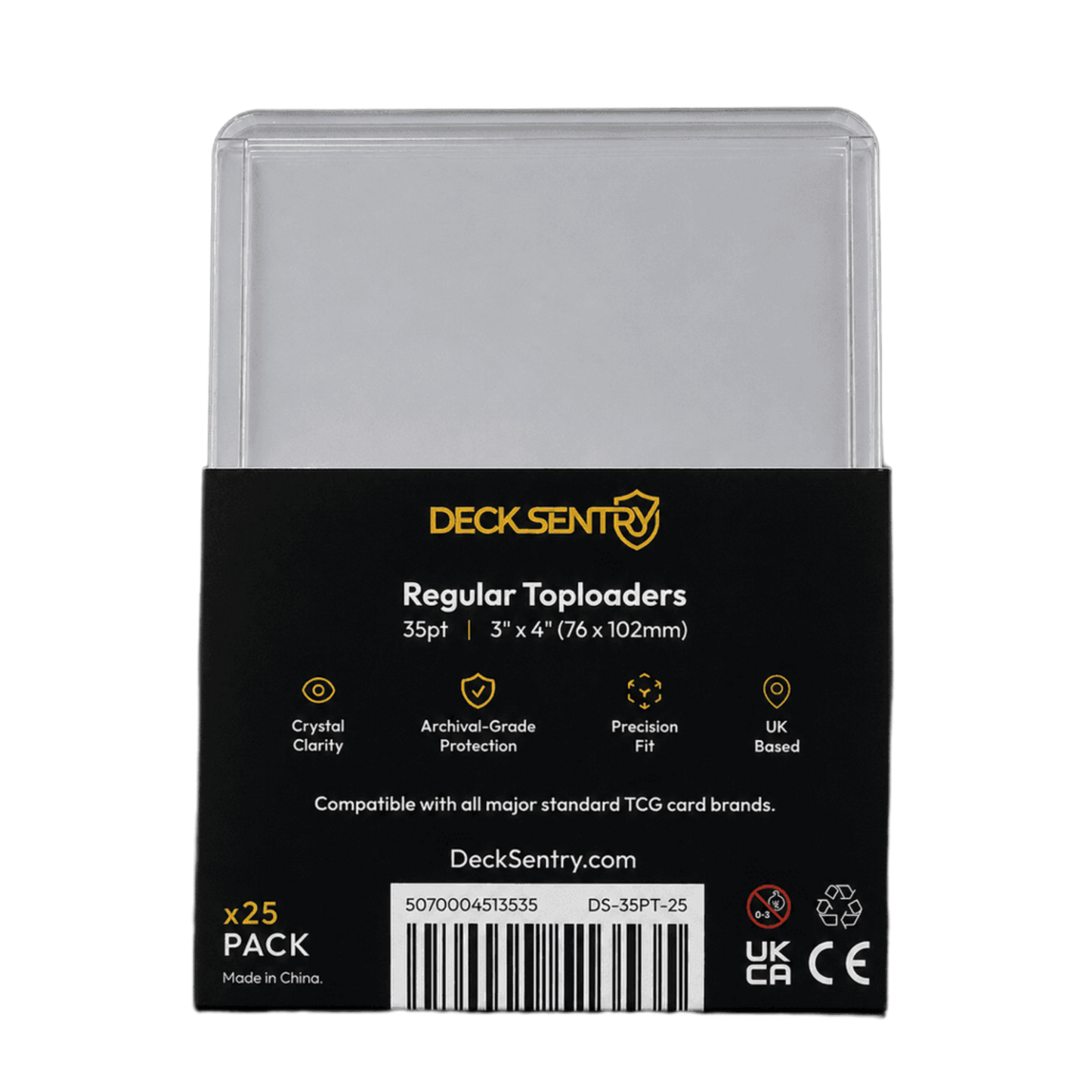 DeckSentry Premium 35pt Card Toploaders – 25 Pack