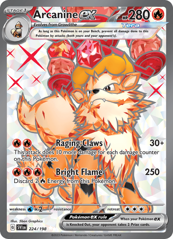 Arcanine ex 224/198 - Scarlet & Violet Base Set - Single Cards | RareTCG