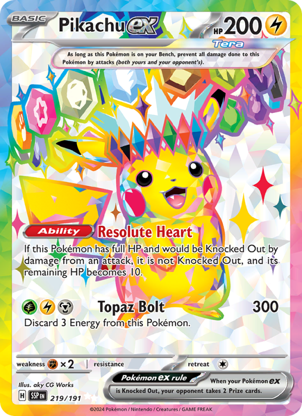 Pikachu ex 219/191 - Surging Sparks - Single Cards | RareTCG