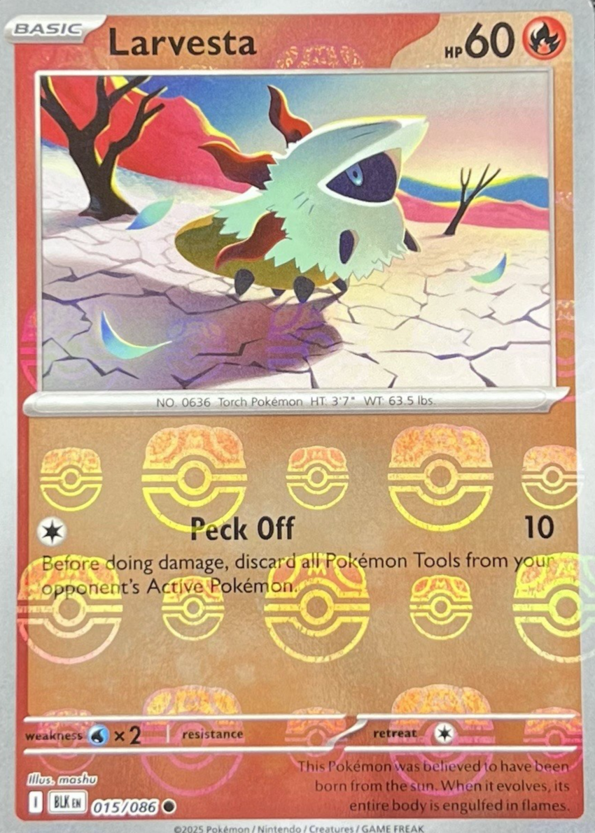 Larvesta #015/086 - Black Bolt [Poké Ball Reverse Holo]