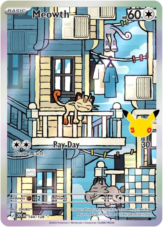 Meowth #144/128 - 30th Celebration