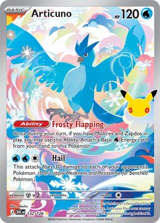 Articuno #132/128 - 30th Celebration