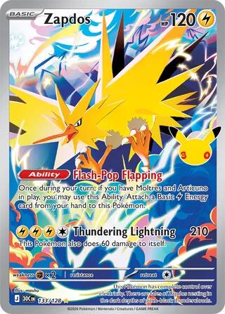 Zapdos #133/128 - 30th Celebration