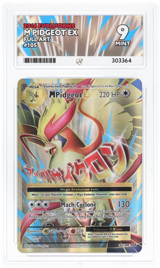 M Pidgeot EX (Full Art) #105/108 - Evolutions - ACE 9.0 MINT