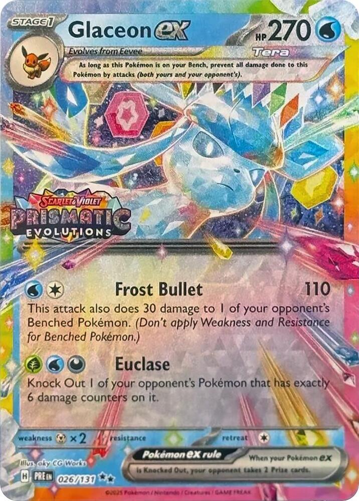 Glaceon ex - 026/131 (Prismatic Evolutions Stamp) #026/131 - Miscellaneous Cards & Products product image