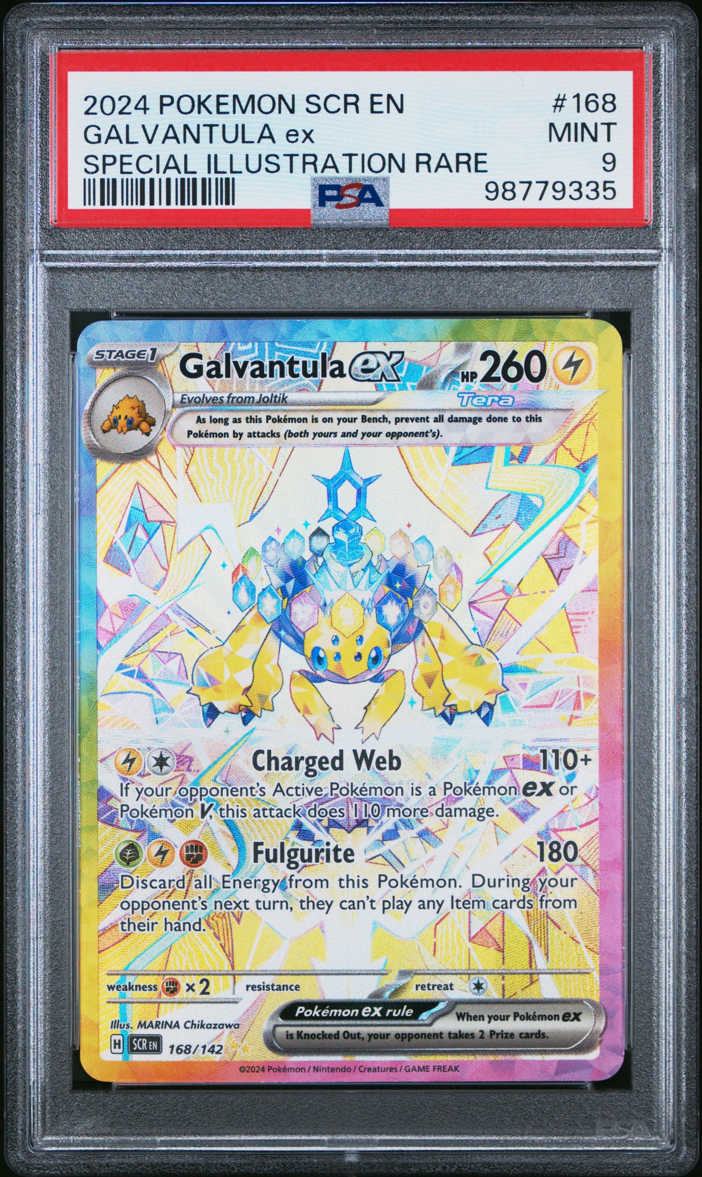 Galvantula ex #168/142 - Stellar Crown - PSA 9.0 MINT