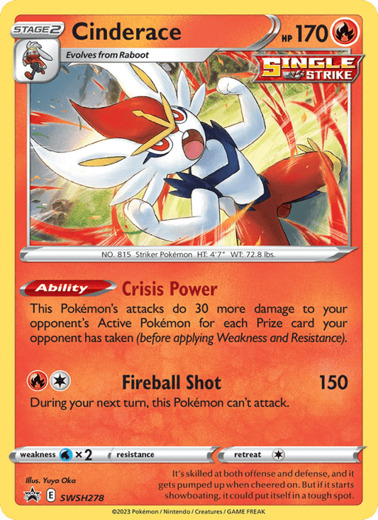 Cinderace SWSH278 - Sword & Shield Promo - Single Cards | RareTCG