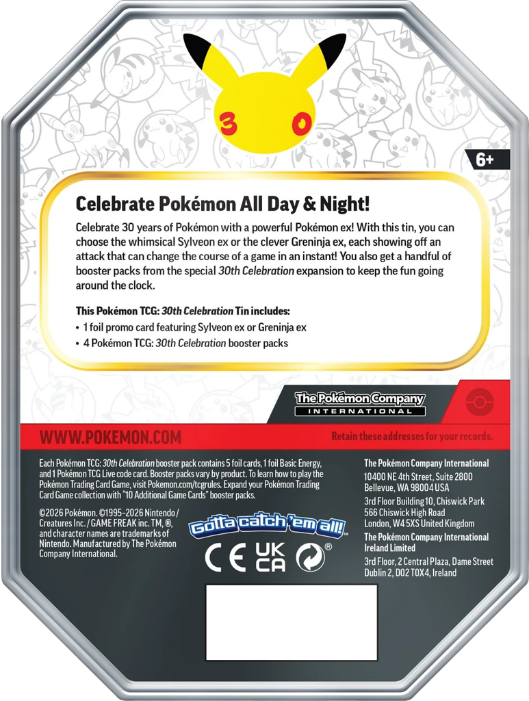 Pokémon TCG: 30th Celebration Sylveon ex Tin
