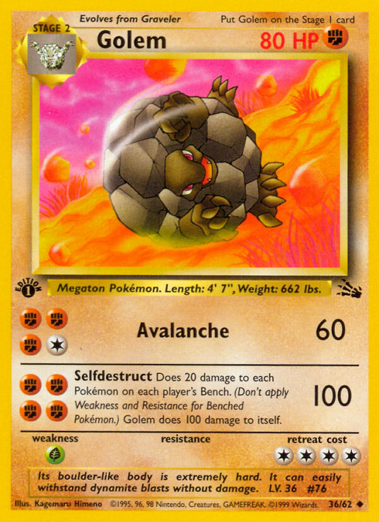 Golem 36 - Fossil [1st Edition] - Single Cards | RareTCG