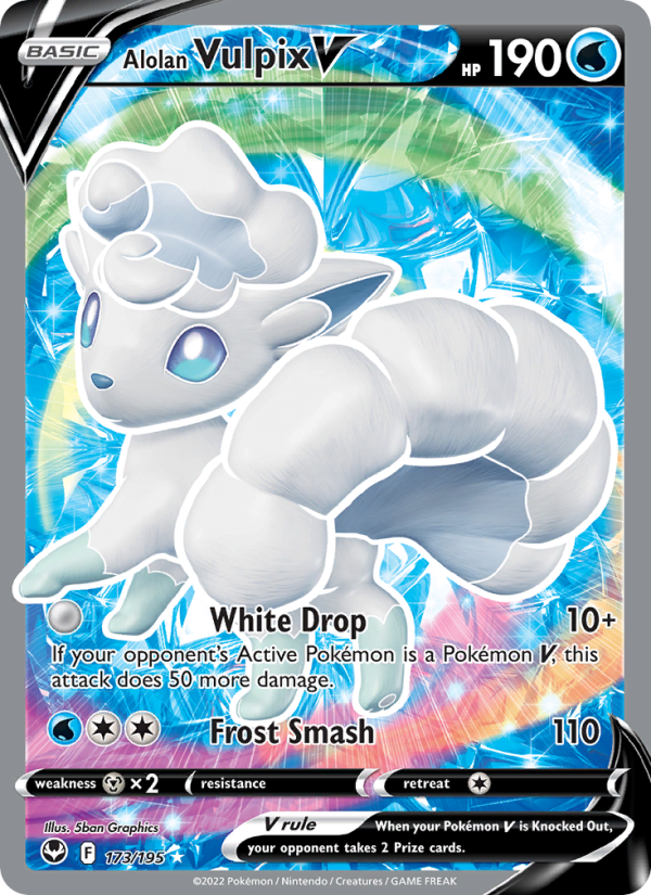Alolan Vulpix V (Full Art) #173/195 - Silver Tempest