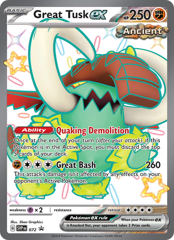 Great Tusk ex #072 - Scarlet & Violet Promo