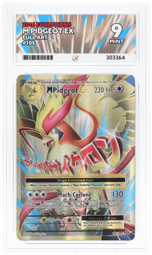 M Pidgeot EX (Full Art) 105/108 - Evolutions - ACE 9.0 MINT - Graded Cards | RareTCG