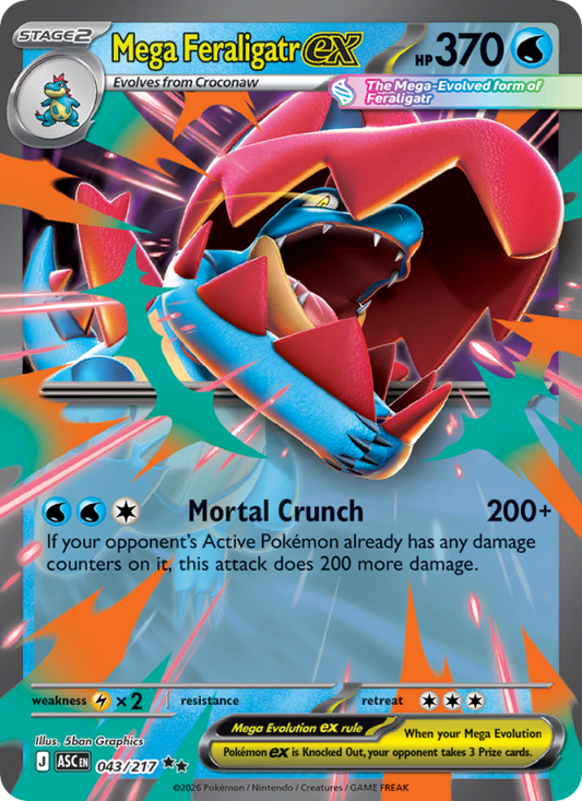 Mega Feraligatr ex 043/217 - Ascended Heroes - Single Cards | RareTCG