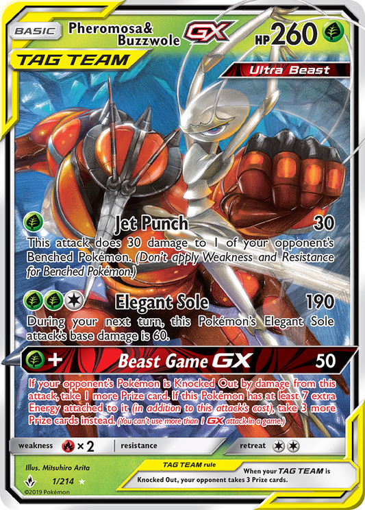 Pheromosa & Buzzwole GX 1 - Unbroken Bonds - Single Cards | RareTCG