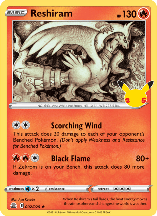 Reshiram 002/025 - Celebrations - Single Cards | RareTCG