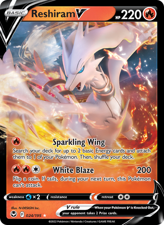 Reshiram V 024/195 - Silver Tempest - Single Cards | RareTCG
