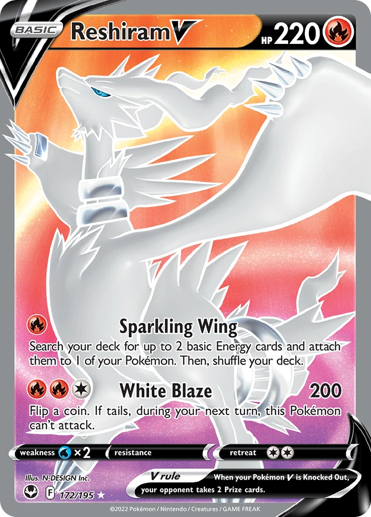 Reshiram V (Full Art) #172/195 - Silver Tempest