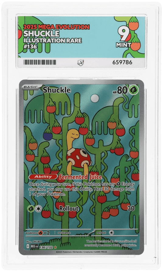 Shuckle 136/132 - Mega Evolution - ACE 9.0 MINT - Graded Cards | RareTCG