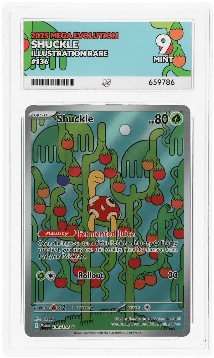 Shuckle 136/132 - Mega Evolution - ACE 9.0 MINT - Graded Cards | RareTCG
