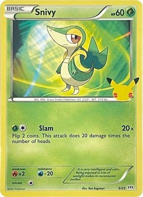 Snivy 5/25 - McDonald's 25th Anniversary Promos - Single Cards | RareTCG