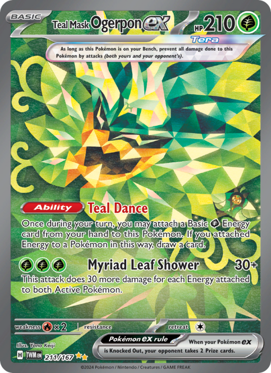 Teal Mask Ogerpon ex 211/167 - Twilight Masquerade - Single Cards | RareTCG