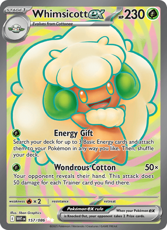 Whimsicott ex 157/086 - White Flare - Single Cards | RareTCG