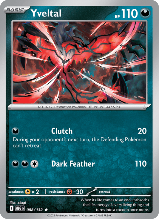 Yveltal (Mega Evolution Stamped) 088/132 - Miscellaneous Cards & Products - Single Cards | RareTCG