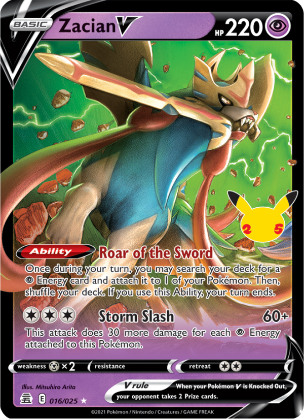 Zacian V 016/025 - Celebrations - Single Cards | RareTCG