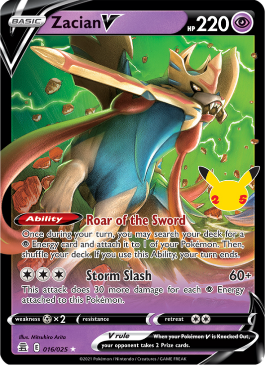 Zacian V 016/025 - Celebrations - Single Cards | RareTCG
